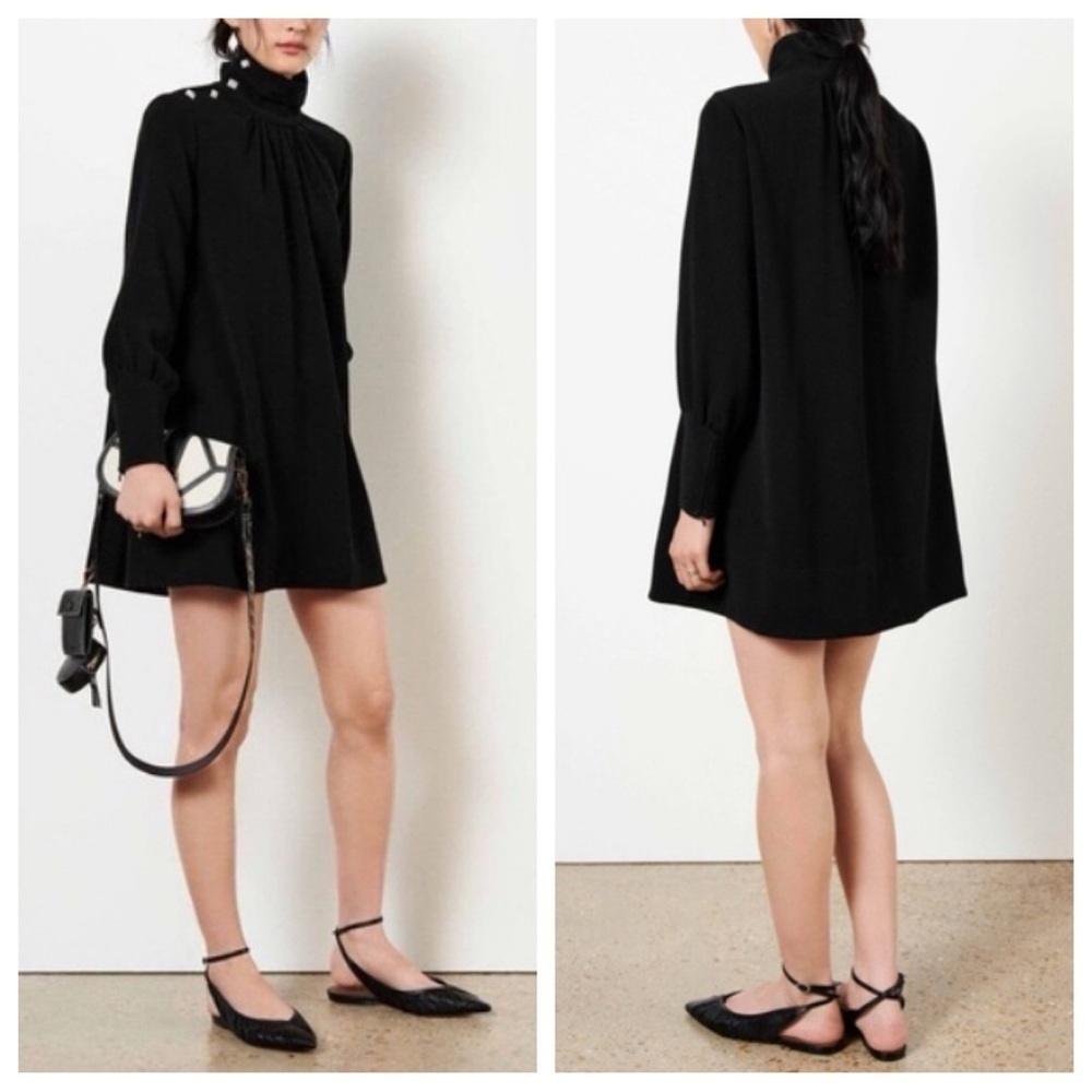 ba&sh Palmy Mini Dress solid Black 16575